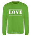 Sweatshirt Love inscription orchid-green фото