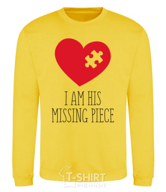 Sweatshirt I am his missing piece yellow фото