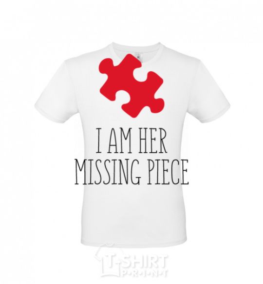 Мужская футболка I am her missing piece Белый фото