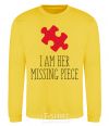 Sweatshirt I am her missing piece yellow фото