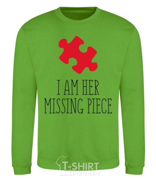 Sweatshirt I am her missing piece orchid-green фото