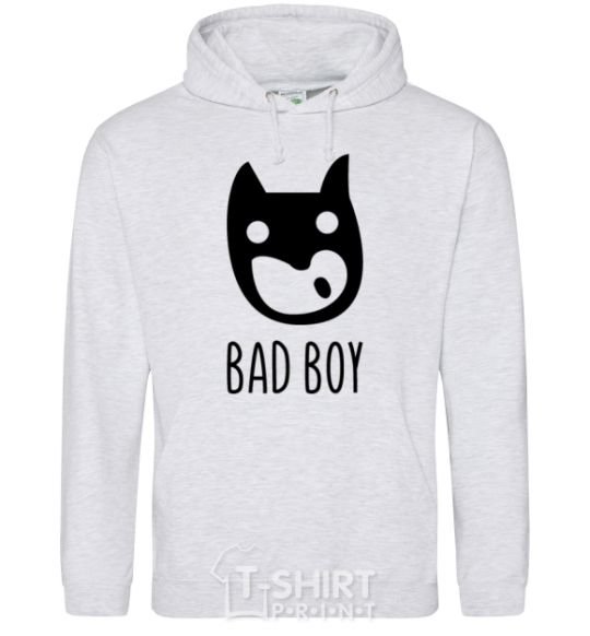 Men`s hoodie the Bad boy picture sport-grey фото