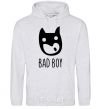 Men`s hoodie the Bad boy picture sport-grey фото