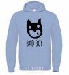 Men`s hoodie the Bad boy picture sky-blue фото