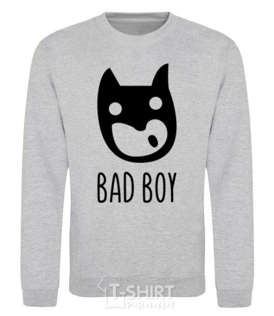 Свитшот рисунок Bad boy Серый меланж фото