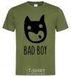 Мужская футболка рисунок Bad boy Оливковый фото