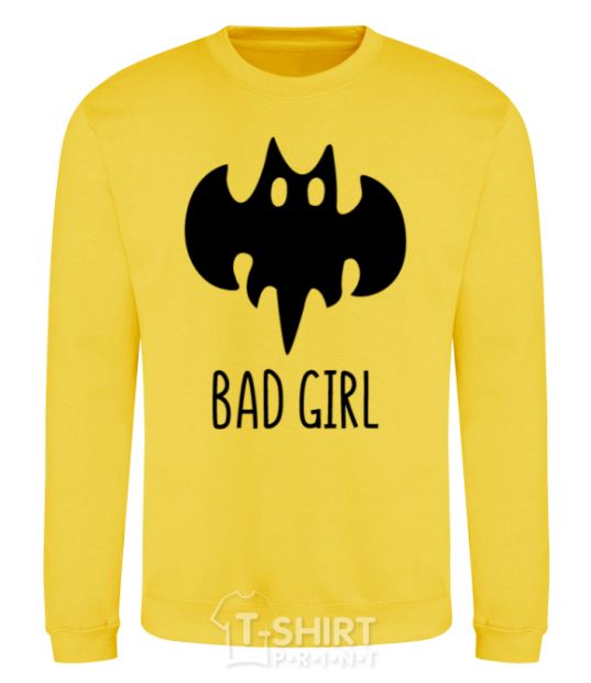 Sweatshirt Bad girl like batman yellow фото