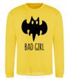 Sweatshirt Bad girl like batman yellow фото