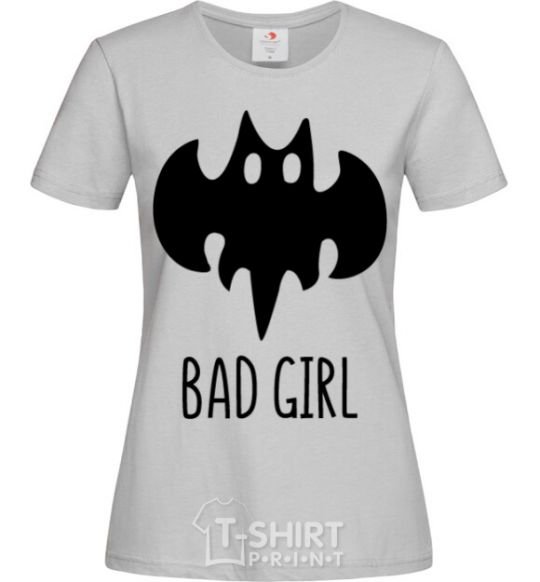 Женская футболка Bad girl like batman Серый фото