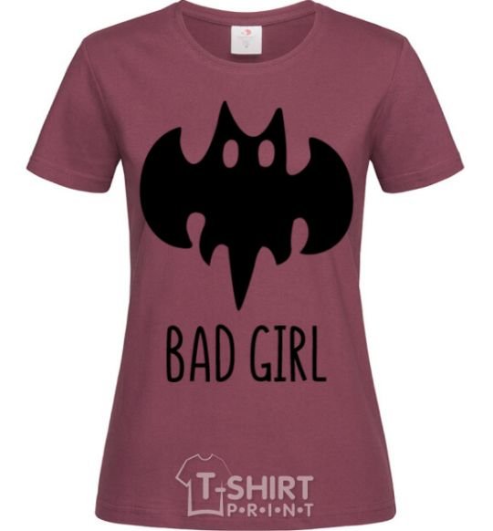 Женская футболка Bad girl like batman Бордовый фото