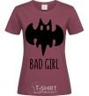 Женская футболка Bad girl like batman Бордовый фото