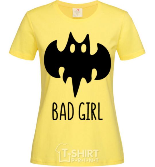 Женская футболка Bad girl like batman Лимонный фото