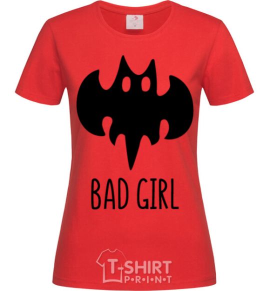 Женская футболка Bad girl like batman Красный фото