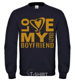 Sweatshirt I love my crazy boyfriend black фото