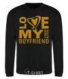 Sweatshirt I love my crazy boyfriend black фото