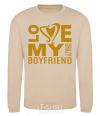 Sweatshirt I love my crazy boyfriend sand фото