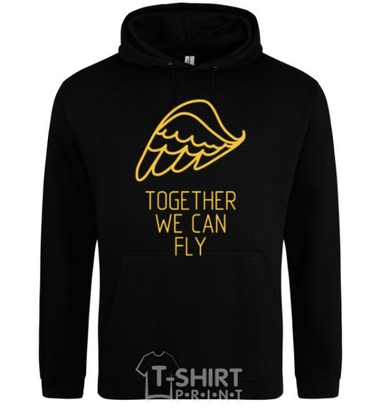 Men`s hoodie Together we can fly yellow black фото