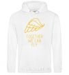 Men`s hoodie Together we can fly yellow White фото