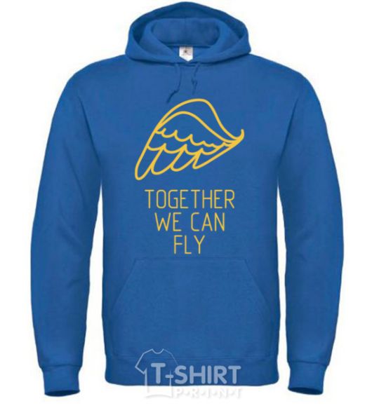 Men`s hoodie Together we can fly yellow royal фото