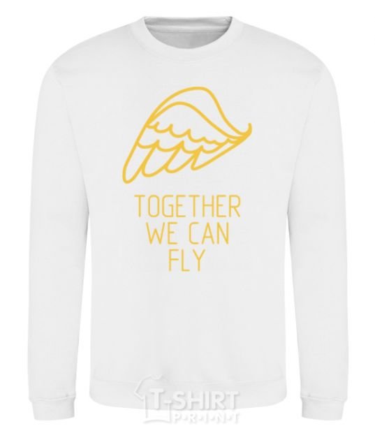 Sweatshirt Together we can fly yellow White фото