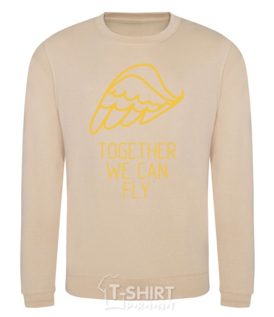 Sweatshirt Together we can fly yellow sand фото
