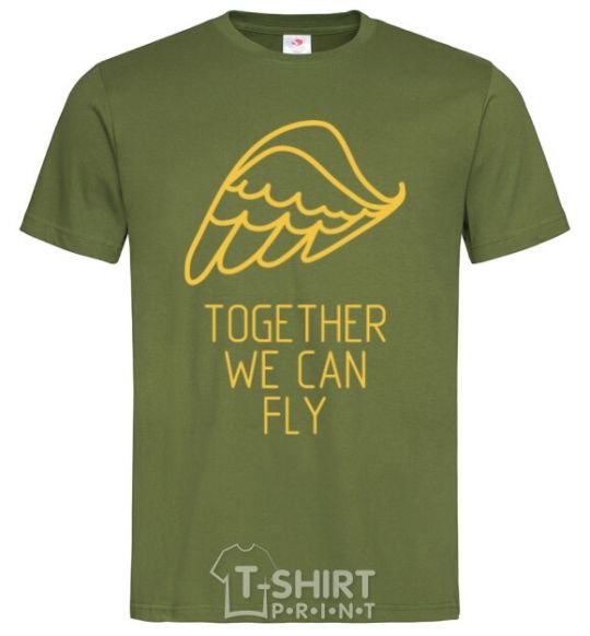 Men's T-Shirt Together we can fly yellow millennial-khaki фото