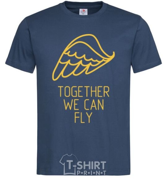 Men's T-Shirt Together we can fly yellow navy-blue фото