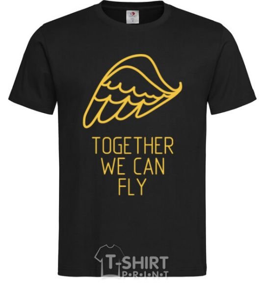 Men's T-Shirt Together we can fly yellow black фото