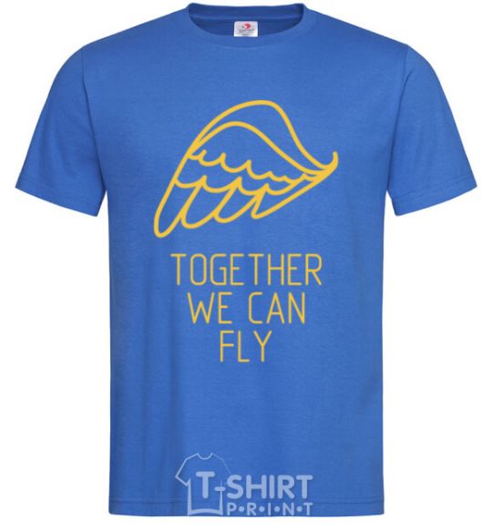 Men's T-Shirt Together we can fly yellow royal-blue фото