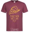 Men's T-Shirt Together we can fly yellow burgundy фото