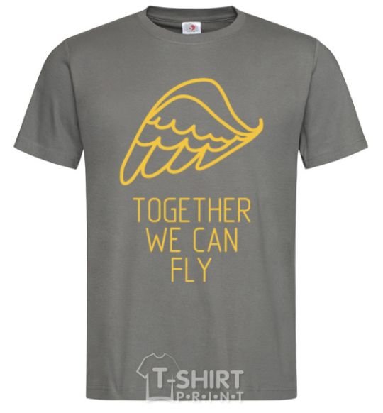 Men's T-Shirt Together we can fly yellow dark-grey фото