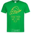 Men's T-Shirt Together we can fly yellow kelly-green фото