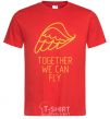 Men's T-Shirt Together we can fly yellow red фото