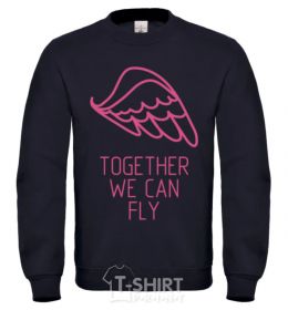 Sweatshirt Together we can fly pink black фото