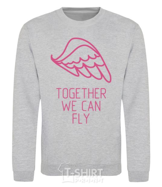 Sweatshirt Together we can fly pink sport-grey фото