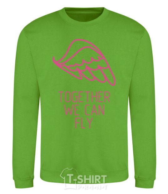 Sweatshirt Together we can fly pink orchid-green фото