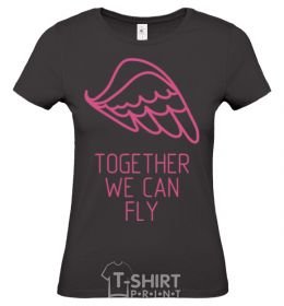 Women's T-shirt Together we can fly pink black фото