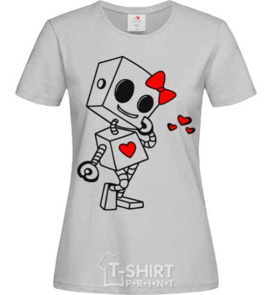 Women's T-shirt Robot girl grey фото