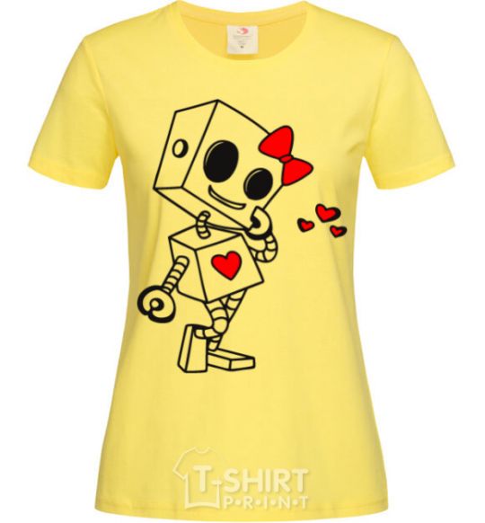 Women's T-shirt Robot girl cornsilk фото