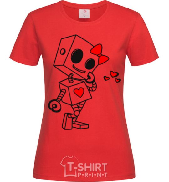 Women's T-shirt Robot girl red фото