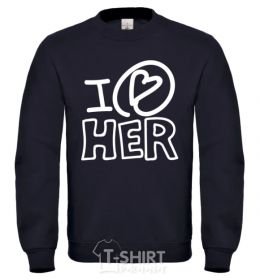 Sweatshirt I love her full heart black фото