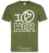 Men's T-Shirt I love her full heart millennial-khaki фото