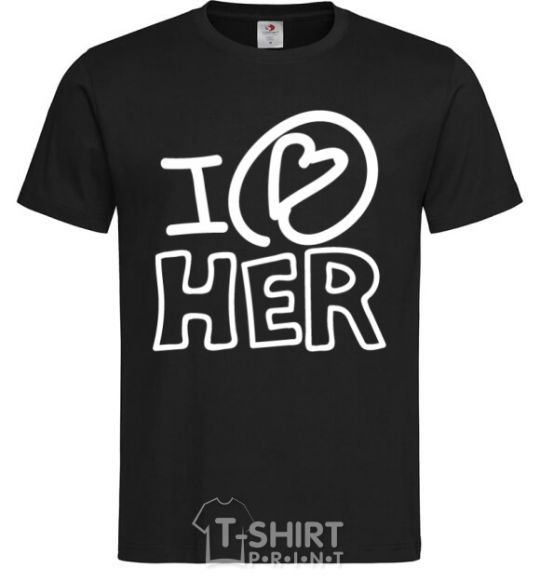 Men's T-Shirt I love her full heart black фото