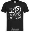 Men's T-Shirt I love her full heart black фото