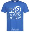 Men's T-Shirt I love her full heart royal-blue фото