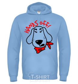 Мужская толстовка (худи) Hands off dog Голубой фото