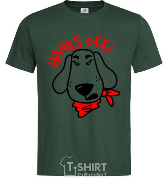 Мужская футболка Hands off dog Темно-зеленый фото