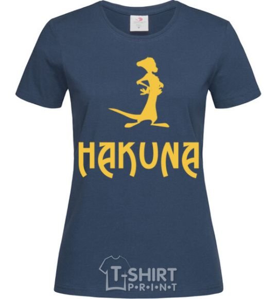 Women's T-shirt Hakuna navy-blue фото