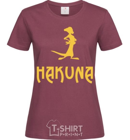 Women's T-shirt Hakuna burgundy фото