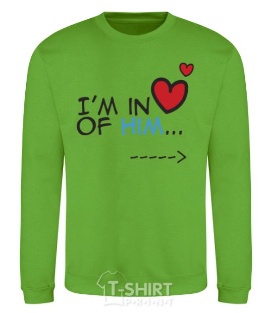 Sweatshirt I am in love of him orchid-green фото